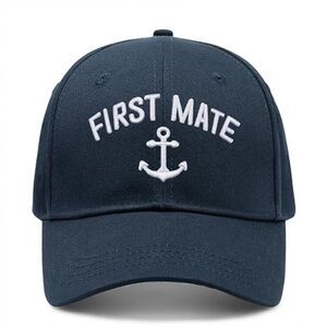 Unisex Navy Blue First Mate Embroidery Adjustable Classic Hunting Baseball Cap